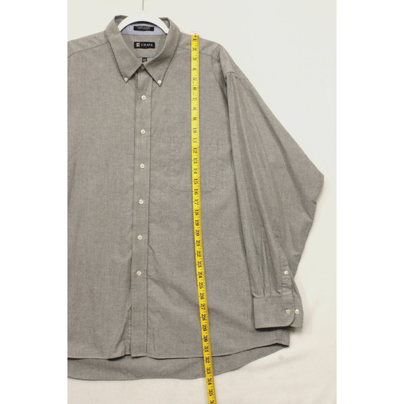 Chaps Oxford Shirt Button Down Men 18 - 18.5 34/35 Classic Fit Gray Preppy - Picture 3 of 11